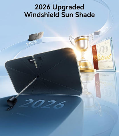 2026 Upgraded Nmoiss True Dual Layer Air Cool Windshield Sun Shade Umbrella | Drive to Superior Coolness & Comfort Block 99% UV Sun Rays & Heat Damage Keep Cool Protect Interior Zero Light Leakage XL - Image 7