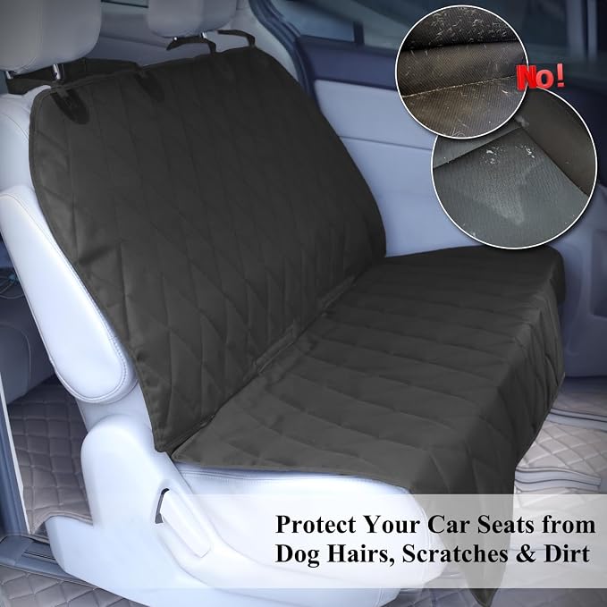 VIVAGLORY Dog Seat Cover Pet Seat Protector, Standard, Black | Backseat Cover for Car Suv & Truck, Back Rear Backseat Bench Protector - Image 2
