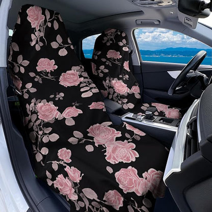 2 Pack Car Towel Seat Covers with Storage Bag, Multifunctional Towel for Gym Outdoor Sport, Picnic, Beach, Pet Dog Travel,Non-Slip Washable Car Seat Protector (Pink Flower) - Image 2