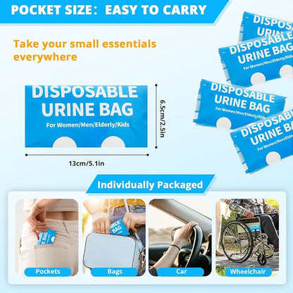 Disposable Urine Bag for Travel - 900ML Portable Pee Bags for Women Men 8/12/20/24/28 PCS Emergency Vomit Bags Urinal Toilet for Car Camping, Road Trip,Traffic Jam, Pregnant, Kid, Patient - Image 7