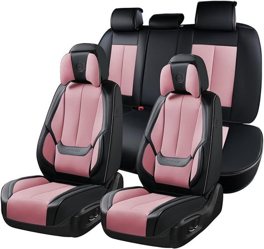 Coverado Car Seat Covers, Seat Covers for Cars, Waterproof Leather Auto Seat Protectors, Leather Car Seat Cushion, Car Interiors Accessories Universal Fit for Most Cars by COVERADOAUTO