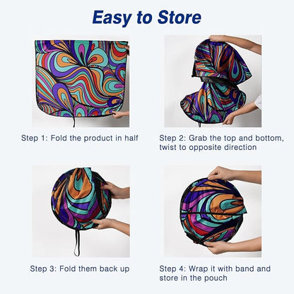 Car Windshield Sun Shade UV Reflector Foldable Front Window SUV | Blocks 98% UV Rays,Keep Interior Cool,Universal Fits Hatchback,Truck,MPV,Storage bag,63"L x 32"W,Car Summer Accessories - Image 6