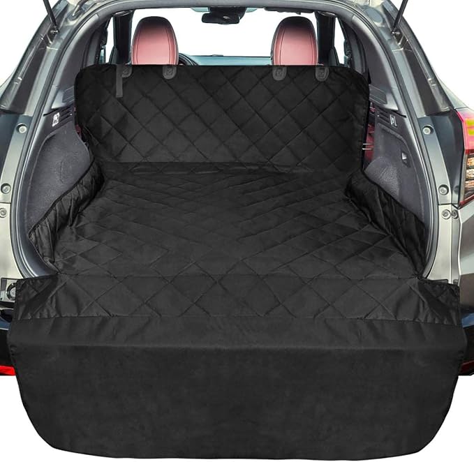 F-color SUV Cargo Liner for Dogs - Heavy Duty Trunk Cover for Full-Size SUV | Pet Cargo Cover with Bumper Flap Protector, Non-Slip Car Trunk Mat, Dog Car Seat Cover Prevents Scratches Pet Hair Mud Dirt by F-color