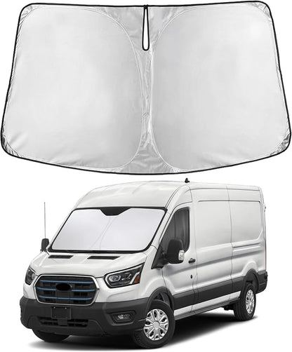 Autovir Windshield Sun Shade Fit for 2015-2024 2025 2026 Ford Transit | Sunshade, Front Car Window Shades Sun Visor, Blocks UV Rays & Heat, Car Accessories by Autovir