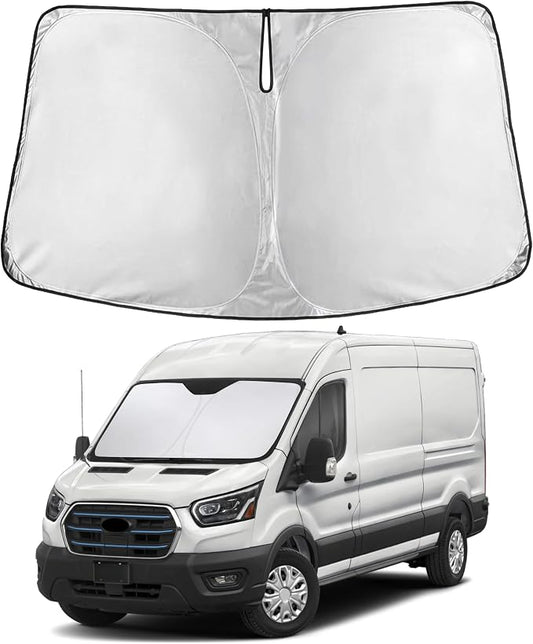 Autovir Windshield Sun Shade Fit for 2015-2024 2025 2026 Ford Transit | Sunshade, Front Car Window Shades Sun Visor, Blocks UV Rays & Heat, Car Accessories by Autovir