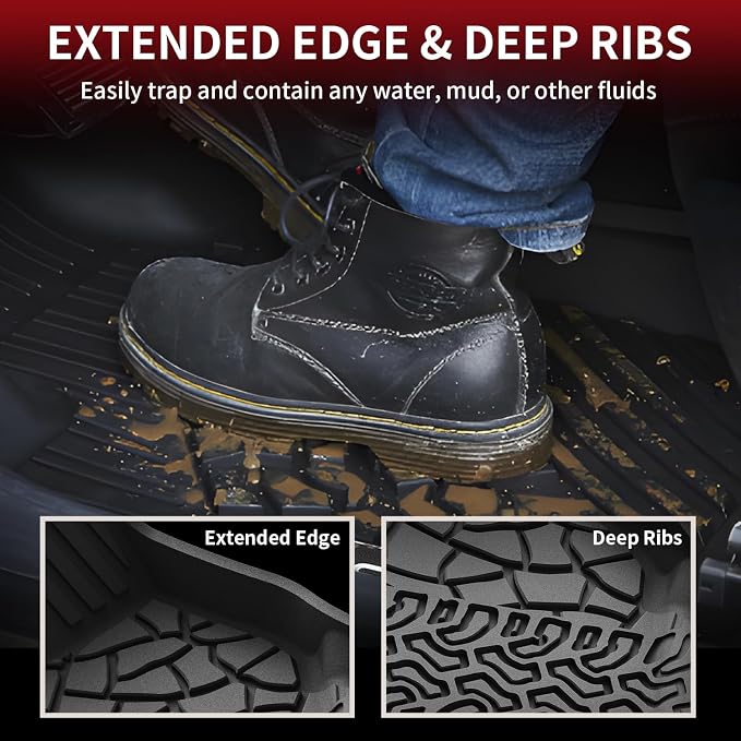 LASFIT Floor Mats Cargo Liner for Ford Bronco 2-Door 2021-2026 Carpet Floor | Custom Fit TPE All Weather Full Coverage Protector Easy Clean Anti-Slip Floor Liner 2 Rows+Cargo Liners for Bronco 2-Door SUV - Image 2