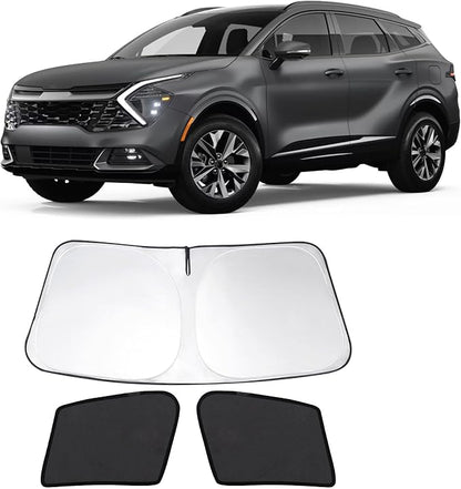 3PCS Car Window Shades Front Windshield Sun Shade Foldable Window Shade Custom Fit for 2023 KIA sportage Accessories Car Shades for Front Windows Anti-UV Rays Block Heat by FannycCargoCover