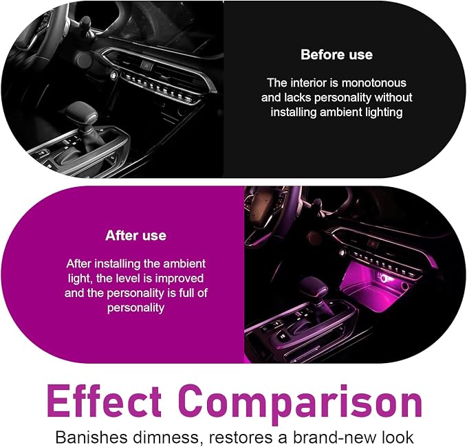 USB LED Car Interior Atmosphere Lamp, Mini Crystal Car LED Night Light, Plug-in Night Ambient Lighting, Universal USB Ambient Light for Cars SUVs Trucks RVs (Purple) - Image 6