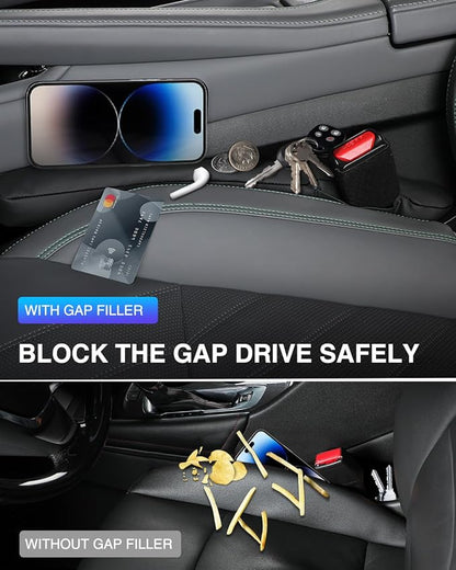 Leather Car Seat Gap Filler Universal for Car Truck SUV to Block The Gap Between Seat and Console Stop Things from Dropping 2 Sets Black - Image 6