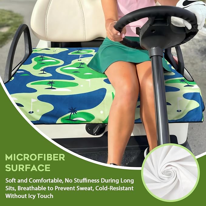 Golf Cart Seat Covers Club Car Golf Cart Accessories for Men Women Golf Carts Seat Towel Blanket 2-Seat Golf Cart Decorations - Image 4