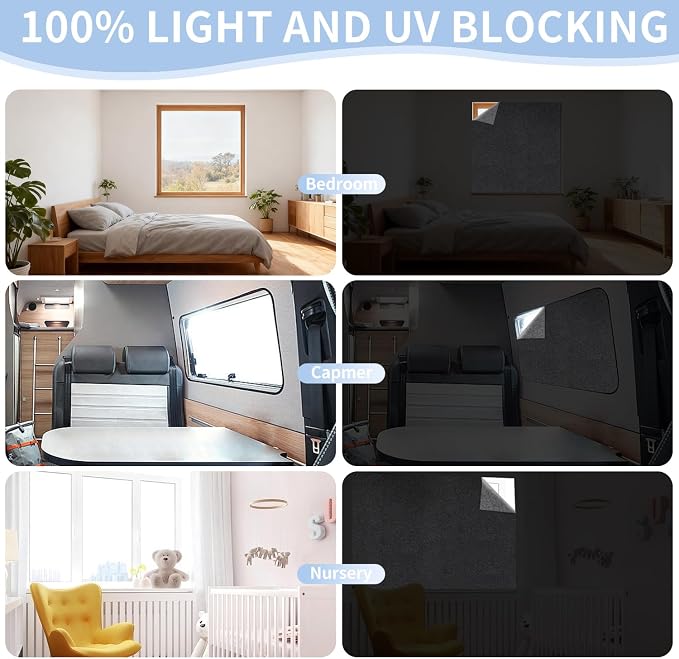 Linen 100% Blackout Curtains, Black Out Magnetic Window Cover,59 x 118 inch | No-Drill, Portable and Cuttable, Removable Magnet and Heat-Resistant Hook and Loop Tape, Bedroom, Nursery, Travel, RV Windows - Image 9