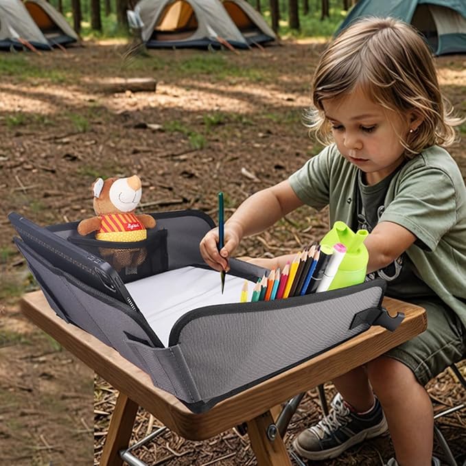 Kids Travel Tray for Car, Car Seat Tray, Grey - Image 5