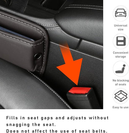 Kewucn Car Seat Gap Organizer, Adjustable Leather Front Seat Gap Filler Storage Box, Multifunctional Auto Console Side Pocket Organizer for Phone Glasses Key Card, Car Accessories (Beige) - Image 5
