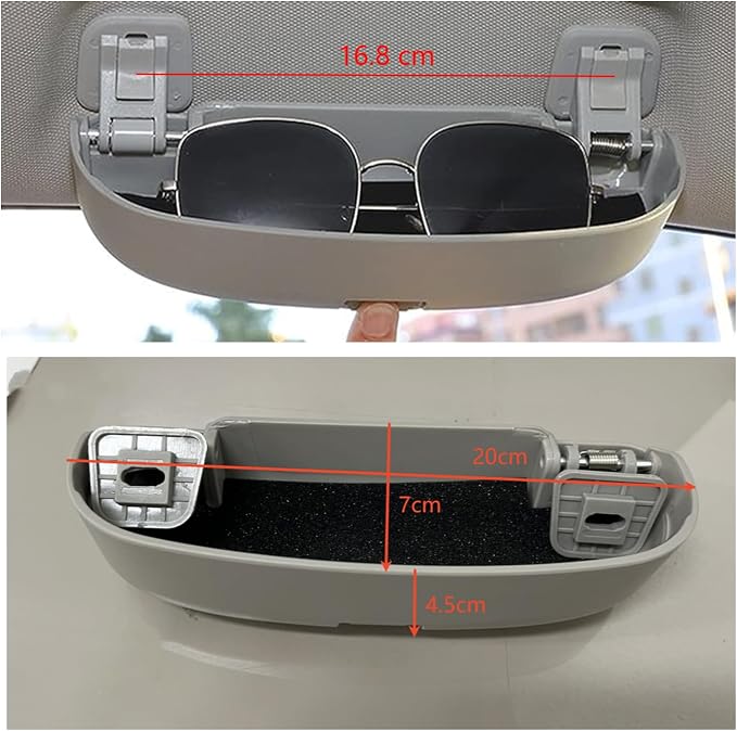 SXCY for 2022-2025 2026 Hyundai Tucson Santa Cruz Glasses Holder Box | for 2022-2025 2026 Tucson Santa Cruz Interior Accessories for Hyundai Sunglasses Case Holder Handle Replaced Storage (Gray) - Image 2