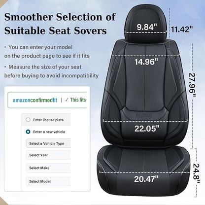 Coverado Car Seat Covers, Seat Covers for Cars, Waterproof Leather Auto Seat Protectors, Leather Car Seat Cushion, Car Interiors Accessories Universal Fit for Most Cars - Image 6
