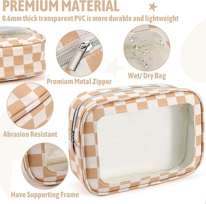YOPCDJ 5PCS Diaper Bag Organizer Pouch Set, TSA Approved Toiletry Bag, Clear Waterproof TPU Makeup Bag Set Travel Organizer Bags for Women and Kids - Image 4