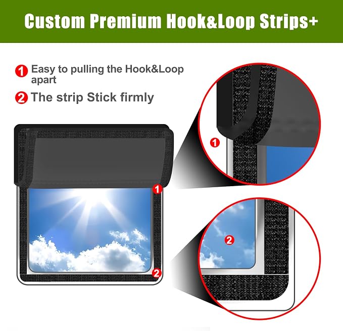 RV Skylight Cover, Vent Cover for Roof16 ¼ (L) x 16 ¼" (W), RV Window Blackout with UV Protection and Foldable Magnet Design, Waterproof Fabric, Reflective - Image 3