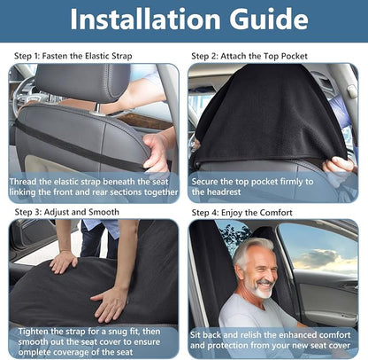 Towel Car Seat Covers - Super Absorbent Front Seat Protectors for Gym, Pets & Travel | Quick-Dry Towel Fabric | Universal Non-Slip Fit for Sedan, SUV, Truck (1 Pack Black) - Image 9