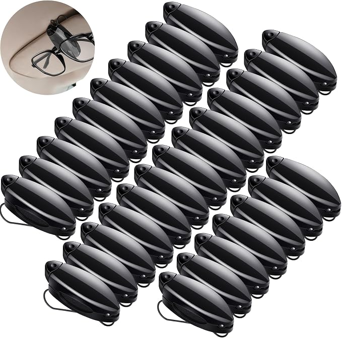 Frienda 30 Pieces Car Sunglasses Holder for Sun Visor Car Clip Bulk, Accessories Interior Eyeglasses Mount Ticket Card Clip Glasses Holder Auto Clip Holder(Black) by Frienda