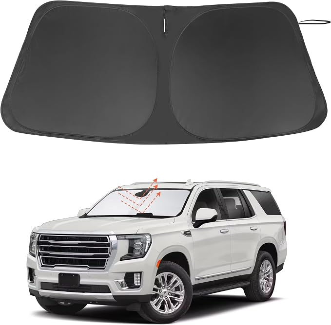 Windshield Sun Shade for 2021-2025 GMC Yukon XL/Chevy Suburban | Full covered for windshield, Foldable & Durable, Block UV Rays, Reduce Heat, Easy to install, Keep Car Cooler by LHFLIVE