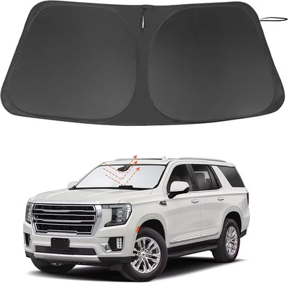 Windshield Sun Shade for 2021-2025 GMC Yukon XL/Chevy Suburban | Full covered for windshield, Foldable & Durable, Block UV Rays, Reduce Heat, Easy to install, Keep Car Cooler by LHFLIVE