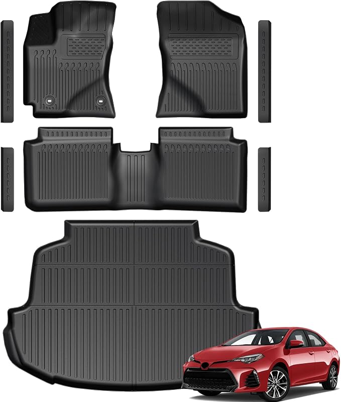Floor Mats for 2014-2019 Toyota Corolla Sedan Accessories | Full-Coverage Set with Cargo Liner, Odorless & Durable, All-Weather Protection, 3D Laser Fit, Easy to Spray Clean by GALVAGNITE