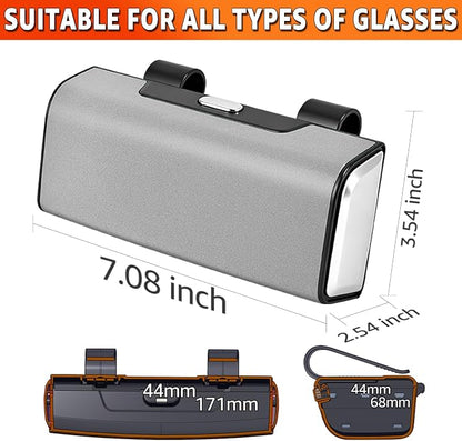 Car Sunglasses Holder for Sun Visor, Button Leather Eyeglass Hanger and Interior Storage Box - Image 4