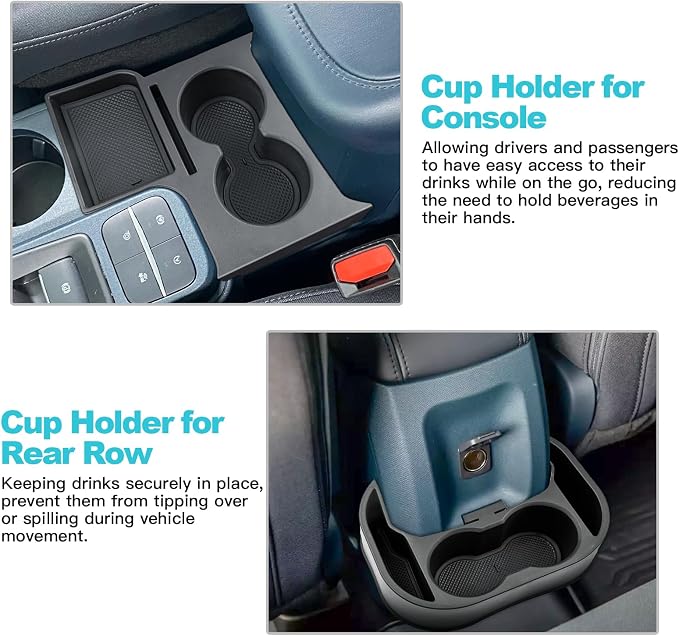 CDEFG 2022-2024 Maverick Car Cup Holder Organizer for Maverick Center Console CupHolders Expander Fit for First Row and Second Row 2022 2023 2024 Maverick Pickup Truck Interior Accessories, 2PCS - Image 5