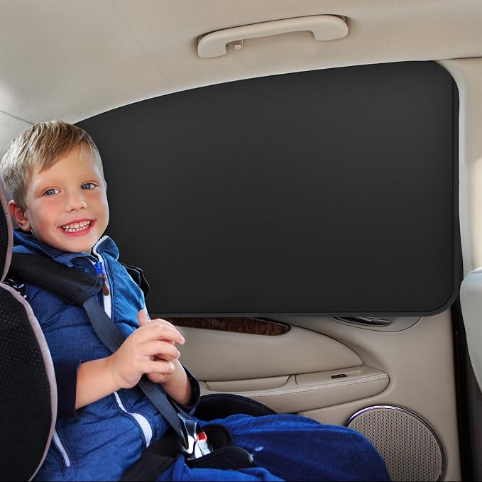 Magnetic Car Window Shades - 100% Block Light Car Curtains - 4Pcs | Universal Fit Side Window Sun Shades Car Window Covers Keep Cooler Feeling, Thicken(thickset, 4pcs) - Image 8