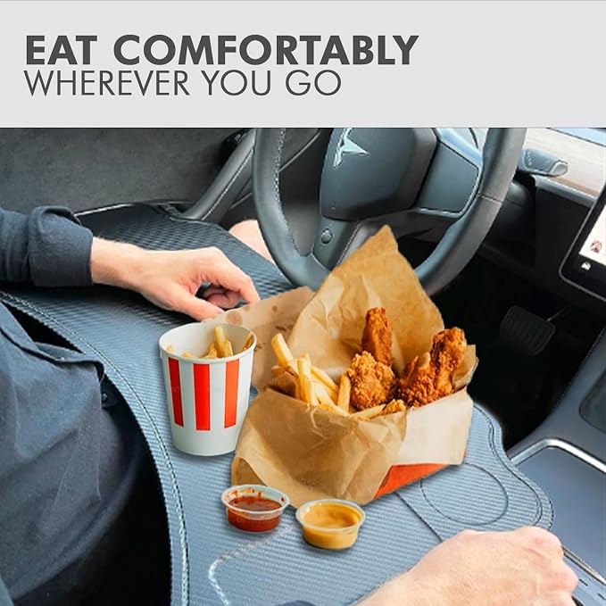 CYBERDESK: Portable Car Table for Tesla Model 3 X Y - Workstation Desk, Dining Tray, Laptop Holder for Remote Work, Eating, Travel, and Business - Easy Installation, Sturdy Design (Large) - Image 4