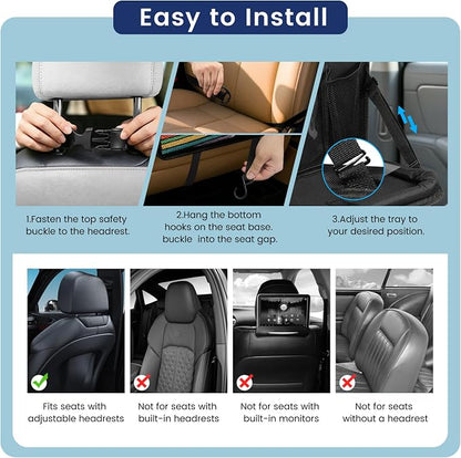 MoKo Car Organizer Back Seat, 8 Pockets Foldable Tray 600D Black, 2 Pack | 600D Oxford Backseat Car Organizer, Back Seat Organizer with Foldable Table Tray and Transparent Tablet Pocket for Road Trip - Image 7