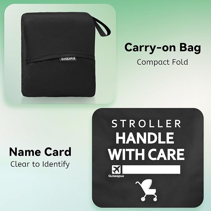 Stroller Bag for Airplane, 46" H x 21" W x 13" D, Baby Travel Essentials | Stroller Cover for Air Travel, Gate & Baggage Check,Fit Single/Double/Jogging/Umbrella/Baby Stroller Travel System as Chicco - Image 7