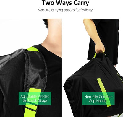 elaia Large Waterproof Car Seat Travel Bag for Airplane with Green Straps | Large capacity waterproof car seat travel bag for airplane with straps. Foldable, durable carseat bag for air travel - Image 4