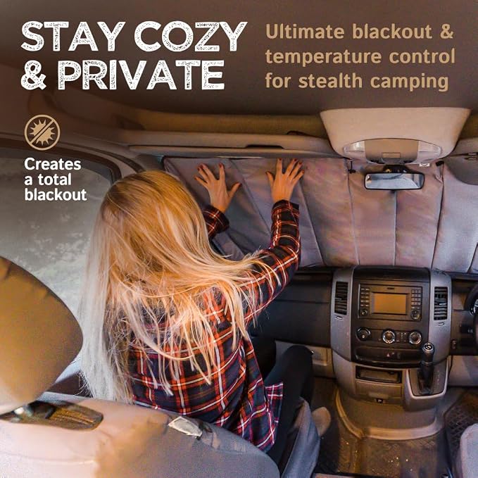 Living in a Bubble Insulated Blackout Windshield Cover for Mercedes Sprinter NCV3 & VS30, 2007-Current. Vanlife Must Have, Van Life Accessories & Essentials - Image 2