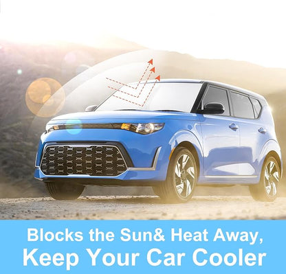 Windshield Sun Shade for 2020-2025 2026 Kia Soul Accessories | Full covered for windshield, Foldable & Durable, Block UV Rays, Reduce Heat, Easy to install, Keep Car Cooler - Image 6