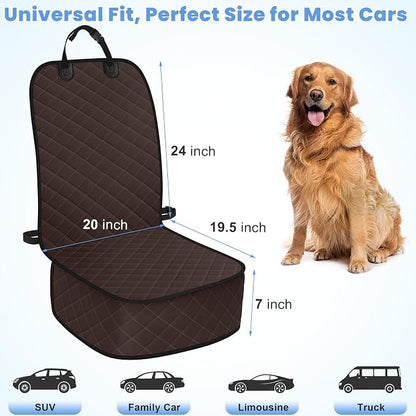 ELONGRIVER Dog Car Seat Covers, Waterproof Front Seat Cover | Scratch-Proof, Nonslip Pet Passenger Seat Cover Protector, Universal Fit for Cars Trucks SUVs, Standard Size 1 Pack - Image 7