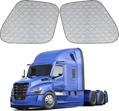 2 Pcs Side Window Sun Shade for Freightliner Cascadia 08-17 | Fits Cascadia Semi Truck Day Cab & Sleeper, 6-Layer 210T Reflective Heat Blocker, Blackout Privacy Cover, Foldable by Federedevo