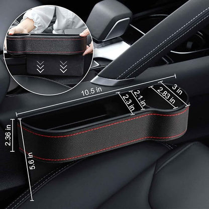 2 Pcs Car Seat Gap Filler - Leather Car Seat Crevice Storage Box with Adhesive Foam Pads, Car Gap Filler Organizer for Front Seat Gap Filler Between Car Seat and Console, Universal Fit - Image 6