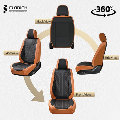 FLORICH Leather Seat Covers for Cars Front Car Seat Cover Premium Automotive Seat Covers Waterproof Car Seat Cushion Protector Universal Fit for Most Cars SUV Trucks, Brown&Black - Image 6