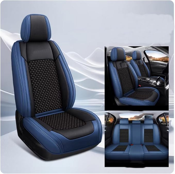 Custom Car Seat Covers Fit for Wrangler JL JK Rubicon Sahara Grand Cherokee L Cherokee Compass Renegade Gladiator Wagoneer Liberty Commander Grand Cherokee SRT (Black Blue （ice Silk）) - Image 4