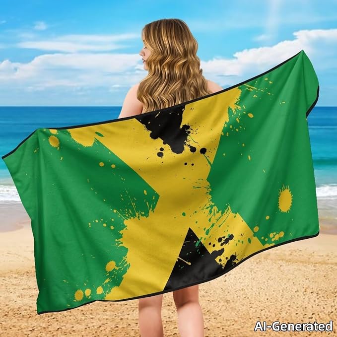SEANATIVE Jamaican Flag Print Car Seat Towel Covers - Breathable Sweat Absorbing Automotive Seat Protectors for Gym, Camping & Pet Transport (Fits SUV/Truck) - Image 4