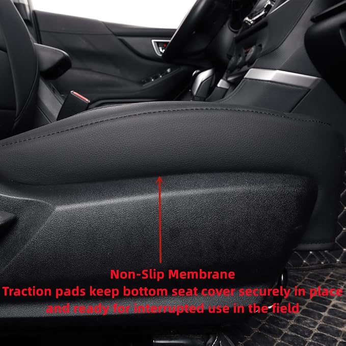 Car Seat Covers for 2009-2013 Subaru Forester,Rear w/Armrest,Faux Leather | Full Set Suv Seat Cushion,Easy Installation,Factory Look,Waterproof Car Seat Protector (Black) - Image 4