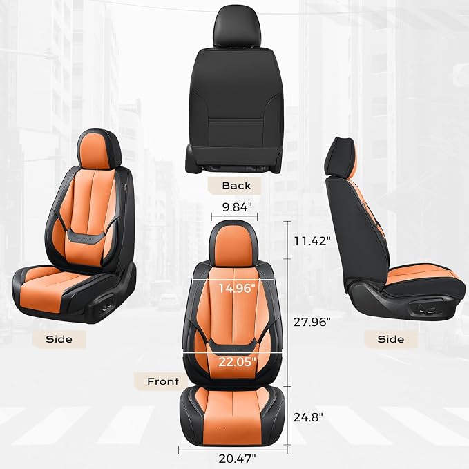 Coverado Car Seat Covers, Seat Covers for Cars, Waterproof Leather Auto Seat Protectors, Leather Car Seat Cushion, Car Interiors Accessories Universal Fit for Most Cars - Image 4