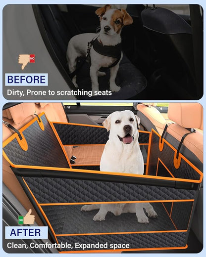 Instraella Dog Car Seat for Large Dogs, Hard Bottom Half Back Seat Extender | For Medium & Large Dogs, Fits Cars, SUVs & Trucks, Waterproof & Non-Slip with Mesh Windows, Leash Slot & Room for a Passenger - Image 7