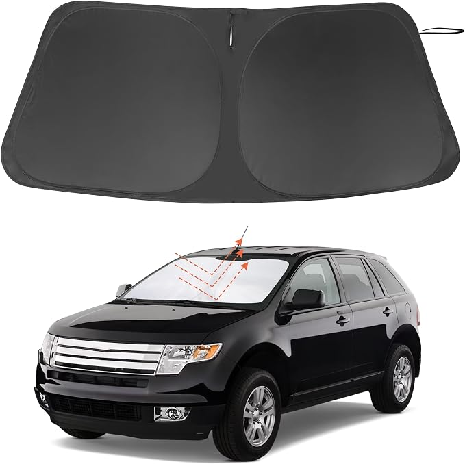 Windshield Sun Shade for 2007-2014 Ford Edge Accessories | Full covered for windshield, Foldable & Durable, Block UV Rays, Reduce Heat, Easy to install, Keep Car Cooler by LHFLIVE