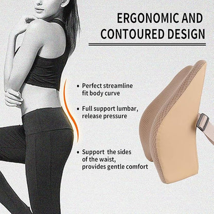 Memory Foam Lumbar Support Pillow for Car - Back Support for Car Seat (Beige) - Image 3