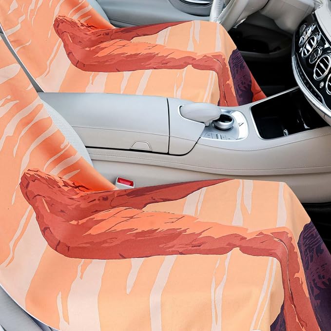 Hahafelt 2 Pack Car Seat Towel Cover with Storage Bag, Rock Arch | 63 x 32 in Car Towel Seat Cover Non Slip Waterproof, Gym Workout Swimming Running, Machine Washable Sweat Absorbent Protector - Image 5
