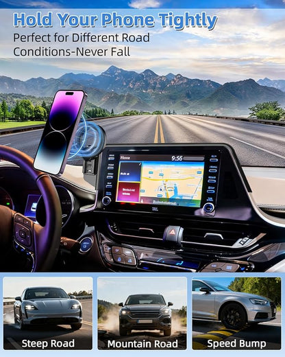 PZK Car Phone Mount for Toyota C-HR CHR 2019-2022 Accessories 8-inch Screen | Magnetic Car Phone Holder with Magsafe 360° Rotation Hand-Free Phone Cradles Not Affect Vent for All 4-7.0'' Smartphones - Image 9