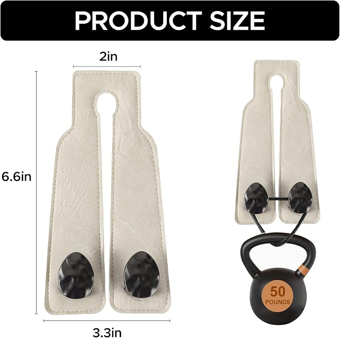 Leather Car Purse Hook for Headrest, 2 Pack (White-Black) | Twin Hooks Headrest Hangers, 2/4 Pack, No-Slip, Scratch-Proof, Holds Purses, Backpacks, Grocery Bags, Car Organizer Gift - Image 2