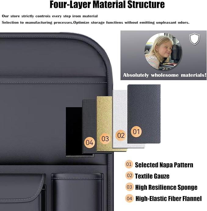 2 Pack - Back Seat Car Organizer, Car Organizerr, Back Seat Organizer, Seat Organizer, Car Organizer and Storage Box, Back of Seat Car Organizer, Seat Back Organizer. - Image 6
